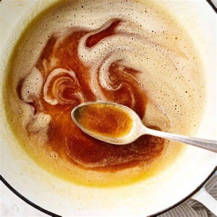 brown butter in a white bowl.