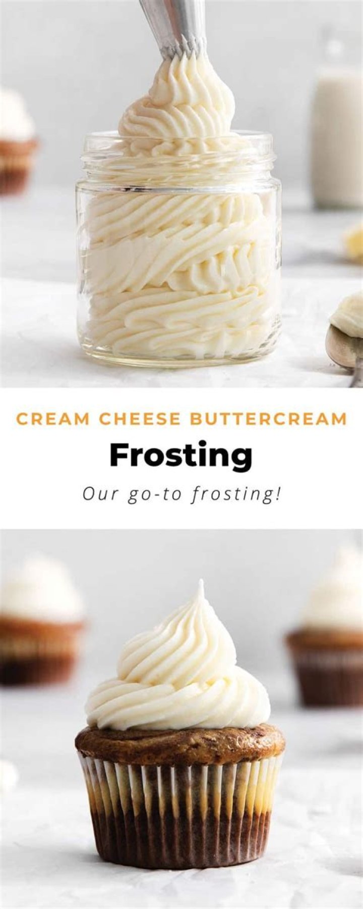 Butter, cream cheese, powdered sugar amd vanilla - ingredients for making cream cheese frosting.