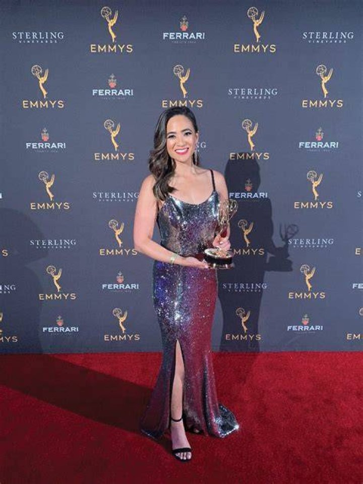 Shanna Mendiola enjoying a cup of coffee in NBC studio